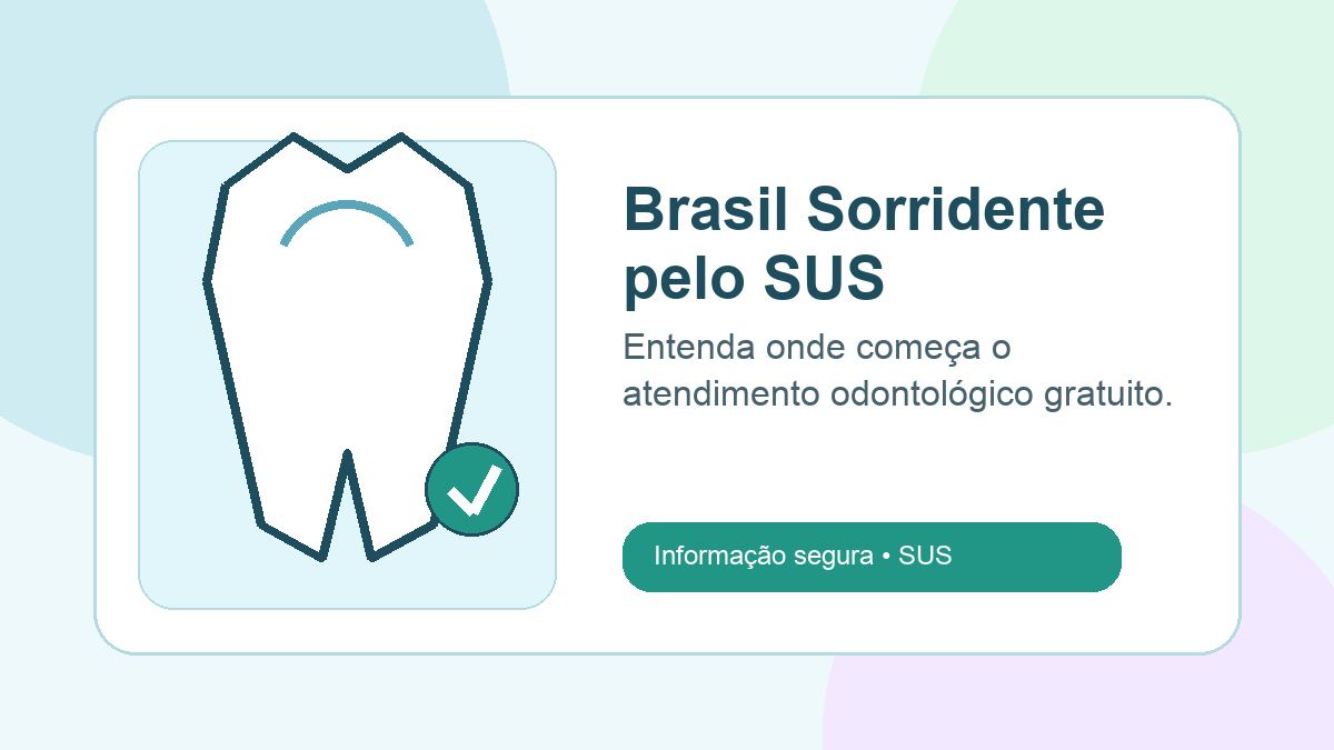 Ilustração original de dente com marca de confirmação para guia sobre Brasil Sorridente pelo SUS