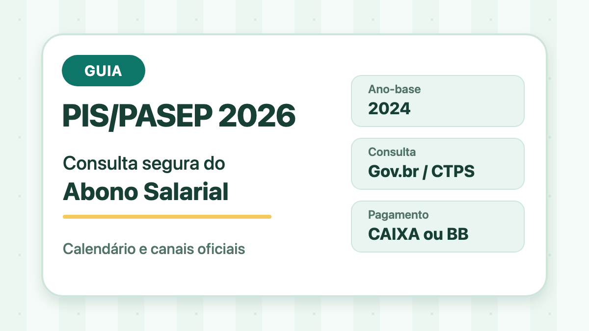 Arte original informativa sobre consulta segura do Abono Salarial PIS/PASEP 2026